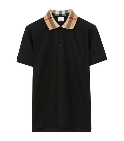 burberry seaford button-down shirt|Check Label Cotton Polo Shirt in Black .